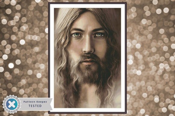 Cross Stitch Pattern PDF Jesus Christ Review for Craft Fair Sellers