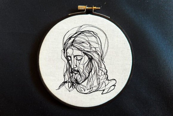 Jesus Face Machine Embroidery